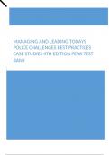 Managing and Leading Todays Police Challenges Best Practices Case Studies 4th Edition Peak Test Bank