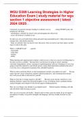 WGU D389 Learning Strategies in Higher Education Exam &vert; study material for wgu section 1 objective assessment &vert; latest 2024 &sol;2025 &period;