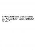 NRNP 6541 &sol; NURS6541 Midterm Exam Questions With Correct Answers Latest Updated 2024 &lpar;Graded A&plus;&rpar;