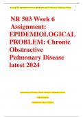 NR 503 Week 6 Assignment: EPIDEMIOLOGICAL PROBLEM