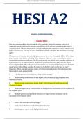 HESI A2  EXAM READING COMPEHENSION A+ 2023