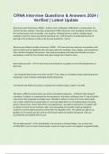 CRNA Interview Questions & Answers 2024 &vert; Verified &vert; Latest Update