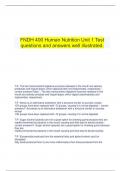  FNDH 400 Human Nutrition Unit 1 Test questions and answers well illustrated.