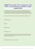 NREMT Paramedic Prep &vert; Questions with 100&percnt; Correct Answers &vert; Verified &vert; Latest Update 2024