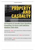 CA Property & Casualty Exam Questions Containing 114 terms with Definitive Solutions 2023-2024.   Contributory Plan - Answer: Used in a group Insurance. Employee and employers share in the paying of premiums