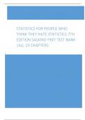 Statistics for People Who Think They Hate Statistics 7th Edition Salkind Frey Test Bank ALL 19 CHAPTERS