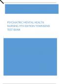 Psychiatric Mental Health Nursing 9th Edition Townsend Test Bank