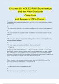 Chapter 05&colon; NCLEX-RN&reg; Examination  and the New Graduate Questions  and Answers 100&percnt; Correct
