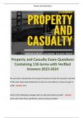 Property and Casualty Exam Questions Containing 136 terms with Verified Answers 2023-2024. Terms like: the one basic characteristic of any type of insurance is that the insured is returned to the same status that existed prior to the loss, but without a c