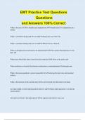 EMT Practice Test Questions Questions and Answers 100&percnt; Correct