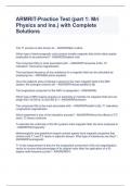 ARMRIT-Practice Test &lpar;part 1&colon; Mri Physics and Ins&period;&rpar; with Complete Solutions