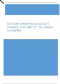 Test Bank for Kaplan & Sadock's Synopsis of Psychiatry 12th Edition 35 Chapters