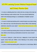ATI PN Learning System Medical-Surgical Renal and Urinary Practice Questions and Answers (2024/2025)(Verified Answers)