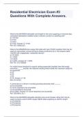 Residential Electrician Exam &num;3 Questions With Complete Answers&period;