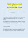 WGU C784-Statistics Mod 5 Questions and Answers 100% Correct