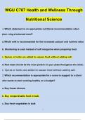 WGU C787 Health and Wellness Through Nutritional Science Questions and Answers &lpar;2024&sol;2025&rpar;&lpar;Verified Answers&rpar;
