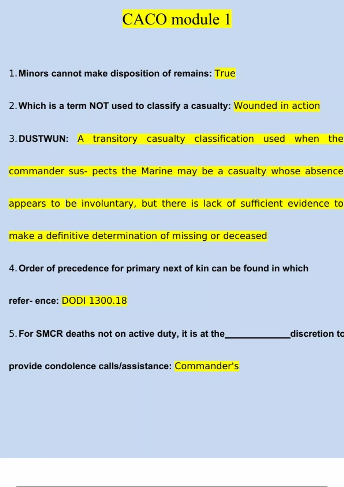 Caco Module 2 Answers CACO module 1 Questions and Answers (2024/2025)(Verified Answers ...