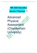 l OM o AR c P S D | 2 4 4 4 8 5 8 7 NR 509 Dorothy Jones I Human 1 Advanced Physical Assessment (Chamberlain University)
