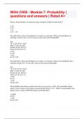 WGU C955 - Module 7&colon; Probability &vert; questions and answers &vert; Rated A&plus;