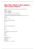 WGU C955 - Module 3&colon; Basic Algebra &vert; 100&percnt; verified &vert; Rated A&plus;