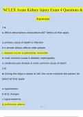 Acute Kidney Injury NCLEX Questions exam 4 UPDATED 2024