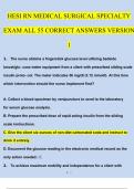 2024 HESI RN MEDICAL SURGICAL SPECIALTY EXAM ALL 55 CORRECT ANSWERS VERSION 1