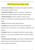 NR599 Final Exam Study Guide Nursing Informatics for Advanced PracticeInformatics And The Foundation, Chamberlain College Of Nursing