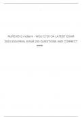 NURS 6512 midterm - WGU C720 OA LATEST EXAM 2023-2024 REAL EXAM 200 QUESTIONS AND CORRECT ANSWERS