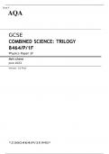 AQA GCSE COMBINED SCIENCE: TRILOGY Foundation Tier Physics Paper 1F JUNE 2023 MARK SCHEME
