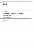 AQA GCSE COMBINED SCIENCE: TRILOGY Higher Tier Physics Paper 2H JUNE 2023 MARK SCHEME