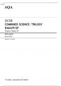 AQA GCSE COMBINED SCIENCE: TRILOGY Foundation Tier Physics Paper 2F JUNE 2023 MARK SCHEME