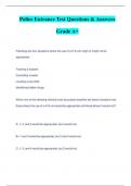 Police Entrance Test Questions & Answers Grade A&plus;