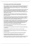 PA EXAM QUESTIONS AND ANSWERS