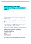 Pathophysiology For Health Professions - Chapter 1 Study Guide Grade A&plus;
