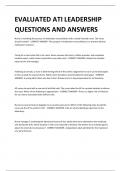 EVALUATED ATI LEADERSHIP QUESTIONS AND ANSWERS 