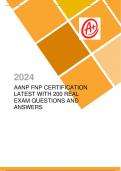 AANP FNP CERTIFICATION LATEST WITH 200 REAL EXAM QUESTIONS AND ANSWERS