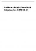 PA Notary Public Exam 2024 latest update GRADED A+