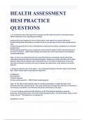 HEALTH ASSESSMENT HESI PRACTICE QUESTIONS WITH COMPLETE SOLUTIONS 2024( A+ GRADED 100% VERIFIED).