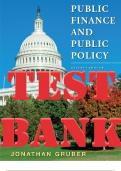 Public Finance and Public Policy 7th Edition by Jonathan Gruber. ISBN 9781319399030 Test Bank 