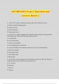 ASE BRAKES Exam 1 Questions and Answers Rated A