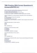 TMU Practice 2024 Correct Questions & Answers&lpar;RATED A&plus;&rpar;