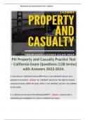 PSI Property and Casualty Practice Test – California Exam Questions (128 terms) with Answers 2023-2024. 