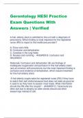 Gerontology HESI Practice Exam Questions With Answers | Verified