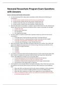 Neonatal Resuscitate Program Exam Questions with Answers