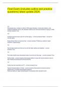 Final Exam &lpar;includes outline and practice questions&rpar; latest update 2024&period;