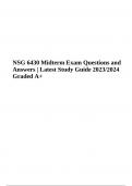 NSG 6430 Midterm Exam Questions With Correct Answers Latest 2024 (Graded A+)