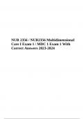 NUR 2356 / NUR2356 Multidimensional Care I / MDC 1 Final Exam Questions With Correct Answers Latest 2024 (Graded A+)