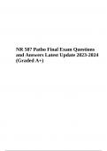 NR 507 Patho Final Exam Questions and Answers Latest Update 2024 (Graded A+)