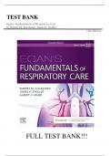 Test Bank For Egan's Fundamentals of Respiratory Care 12th Edition by Robert M. Kacmarek, James K. Stoller||ISBN NO:10,0323511120||ISBN NO:13,978-0323511124||All Chapters||Complete Guide A+.