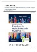 Test Bank For Essentials of Psychiatric Mental Health Nursing: Concepts of Care in Evidence-Based Practice 8th Edition by Karyn I. Morgan||ISBN NO:10,0803676786||ISBN NO:13,978-0803676787||All Chapters||Complete Guide A+.